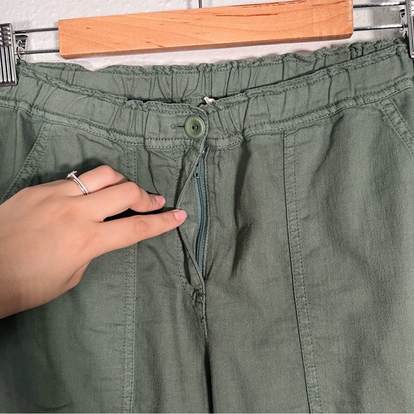 Eileen Fisher Tapered Organic Cotton Crop Pants Size XS Color Olive - Picture 8 of 13